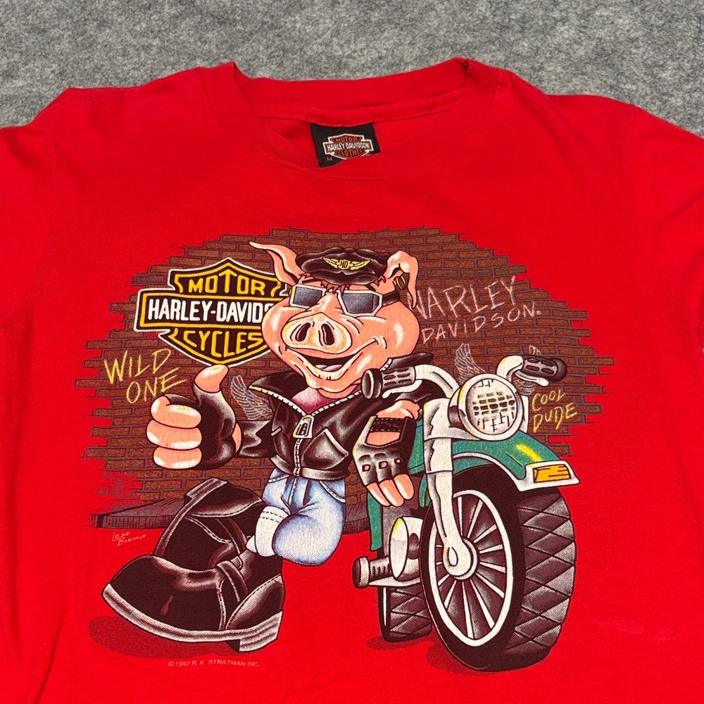 1992 Harley-Davidson Red Hog Graphic T-Shirt
